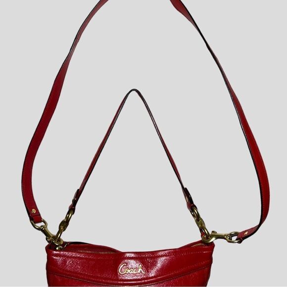 Coach candy apple red hobo bag! Euc! - Picture 6 of 17